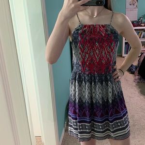 Colorful tribal print sun dress